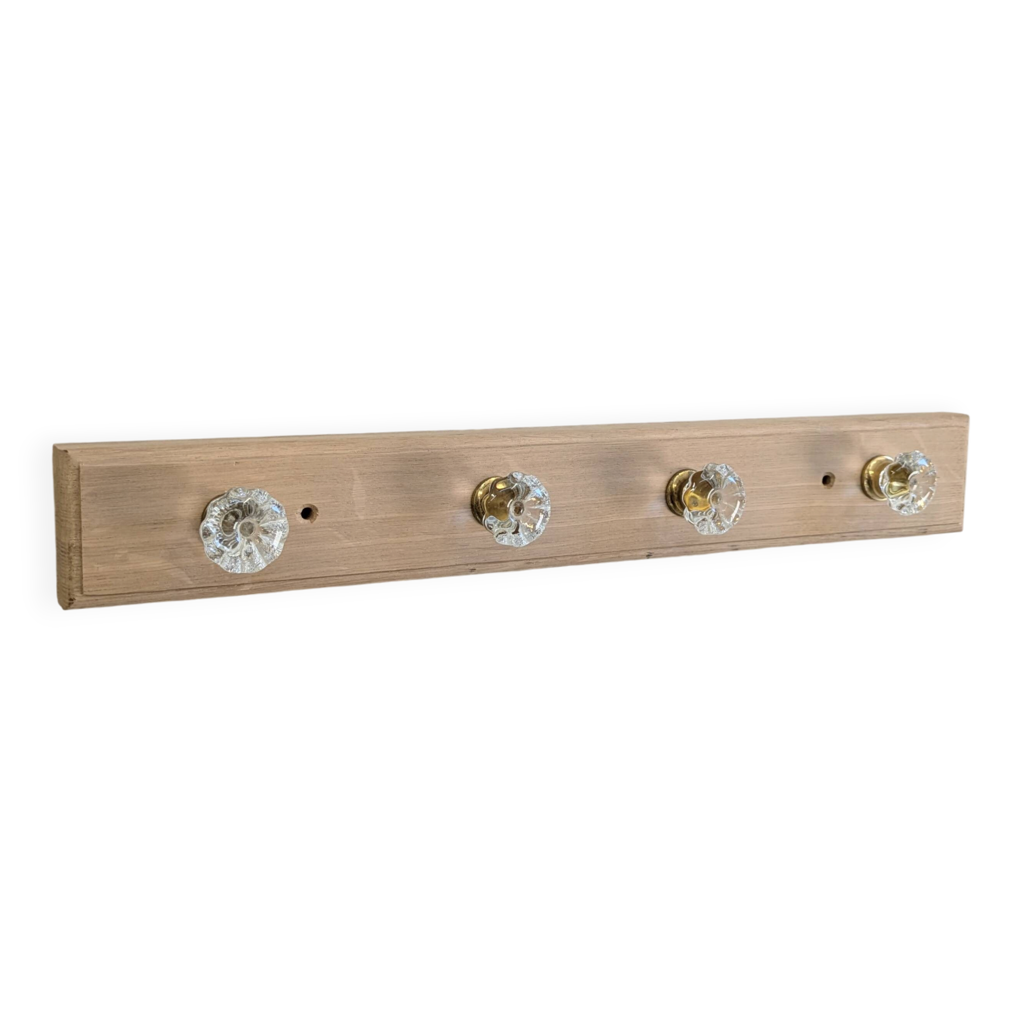 Vintage coat rack / hooks solid oak cottage style