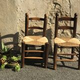 Pair of straw chairs