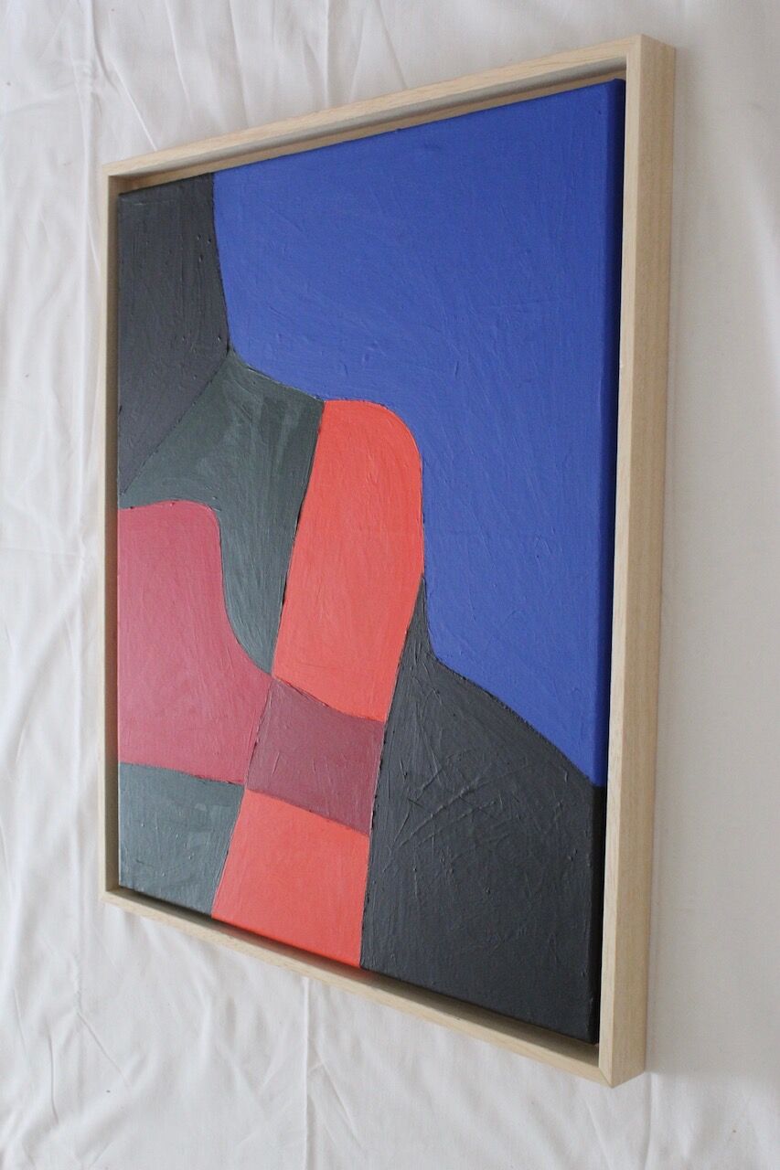 Acrylic painting on canvas "colored composition" 55x46 cm