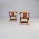 70s handmade wood carved throne chair