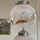 Lustre suspension cascade 3 glass globes Murano Mazzega