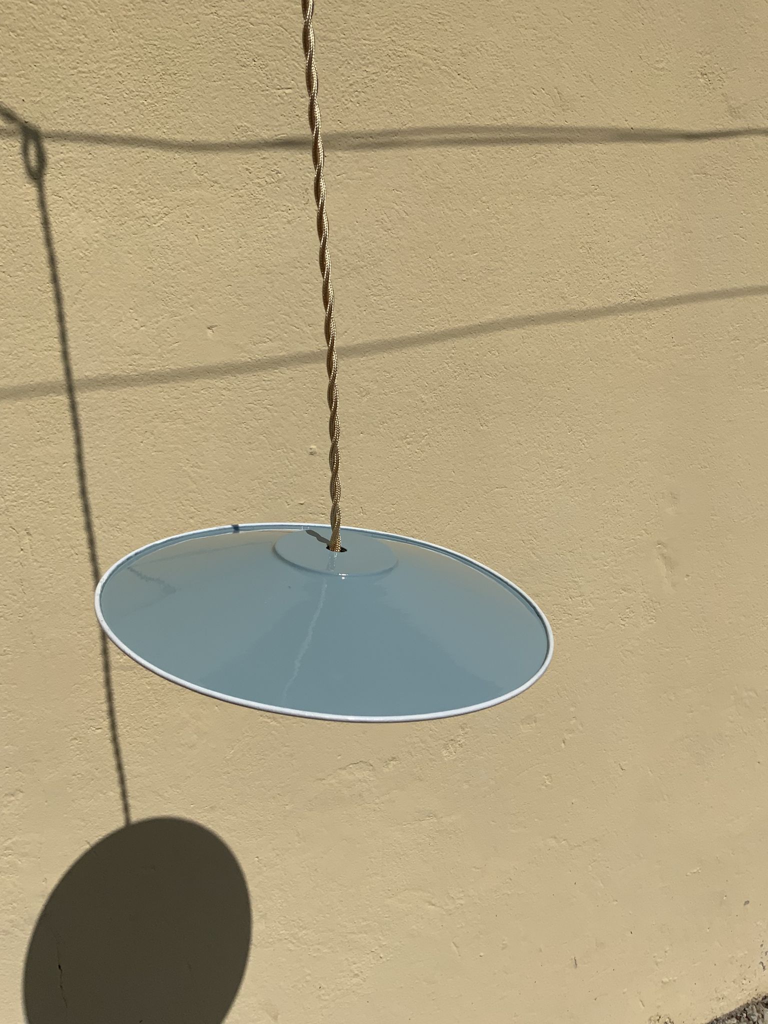 Suspension lampshade vintage blue and white