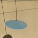 Suspension abat jour vintage bleu et blanc