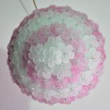 Elegant Murano ceiling light pink flower by Seguso for Venini, Italy