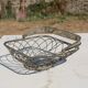 Vintage silver twisted metal basket – Foldable handle