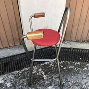 Metal bar chair and industrial Skaï 70s