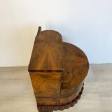 Table de chevet unique en noyer de style Art déco italien, années 1930.