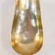 Old brass grocery grain shovel wooden handle