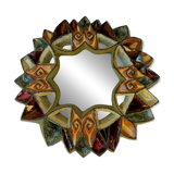 Vintage 70s Roland Zobel ceramic sun mirror