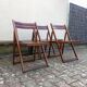 Wooden folding chairs, 70s