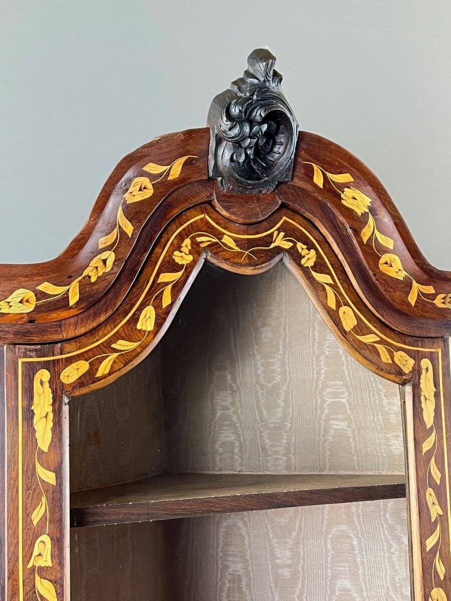 Inlaid corner display cabinet, 19th century