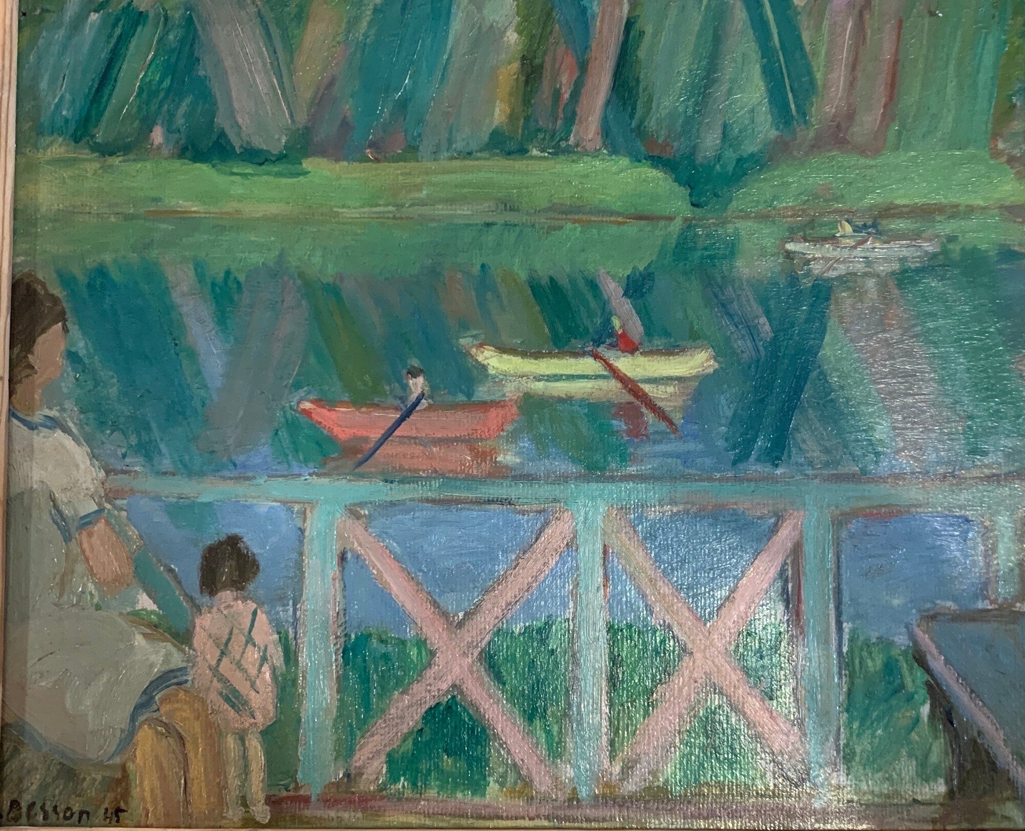 View of the terrace oil on panel