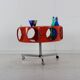 Space age 70s orange syntheric bar on casters