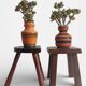 Vintage Rustic French Oak Stool in Pierre Chapo Style, Early 20th-C