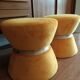 Duo poufs orange velours