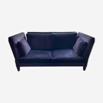 2-seater midnight blue velvet sofa