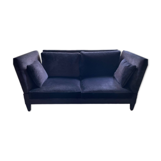 2-seater midnight blue velvet sofa