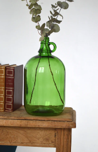 Green cylinder vase