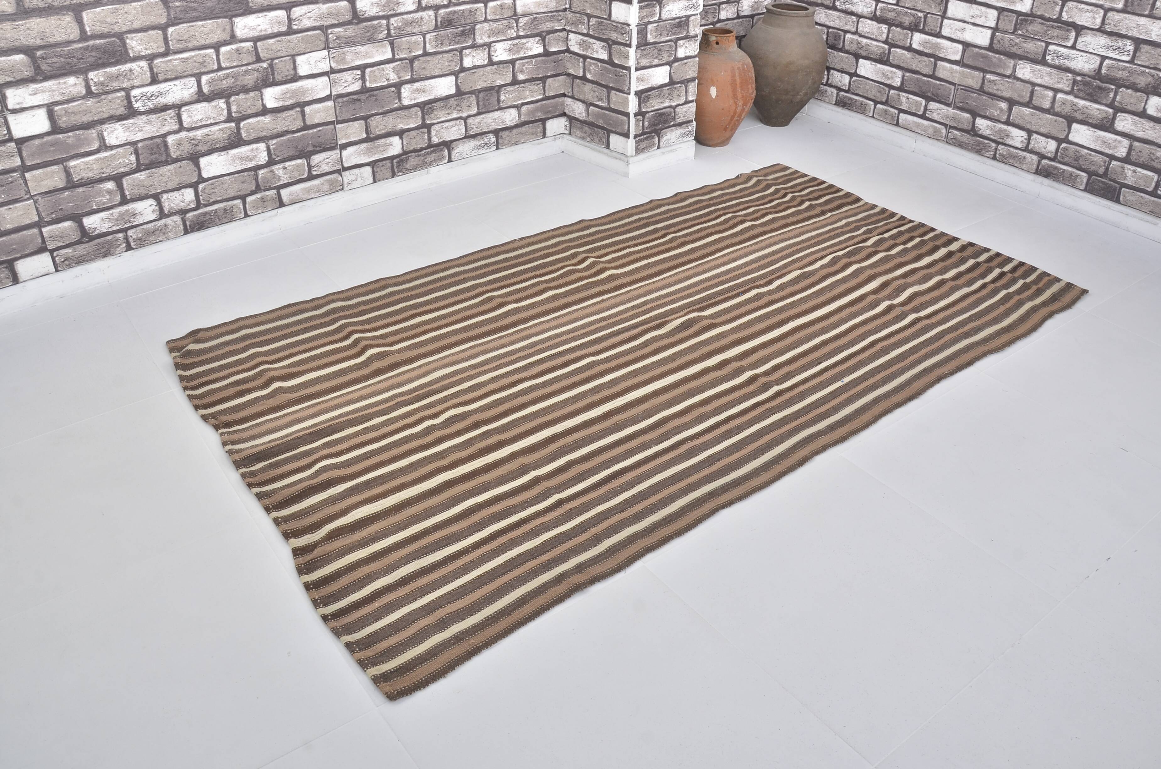 Neutral Stripe Handmade Kilim Rug sku 1676