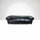 Large and old four-seater leather chesterfield sofa early 20th century l 260 cm