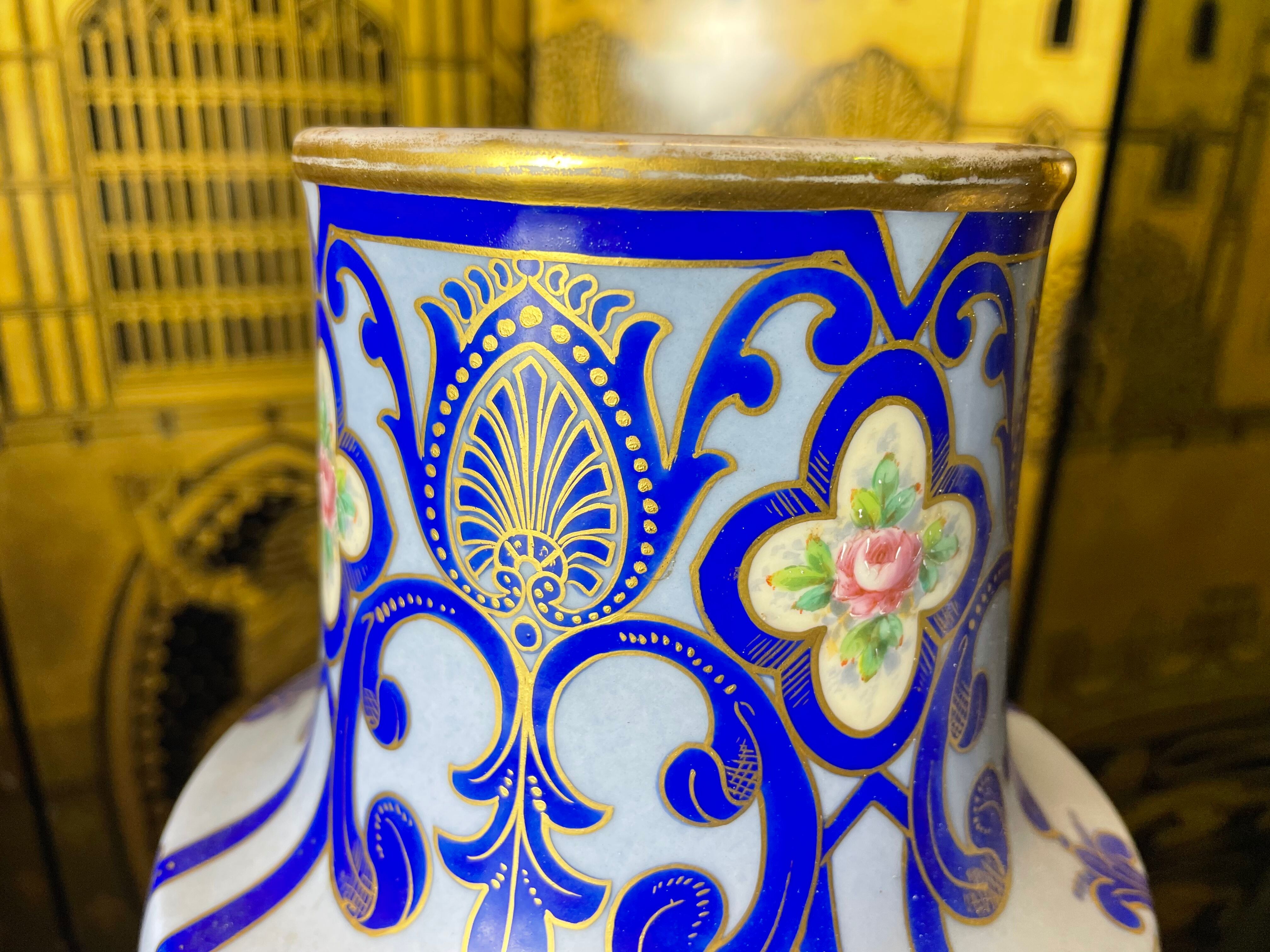 Pair of earthenware vase from Limoges
