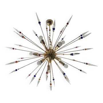 Plafonnier en verre de Murano spoutnik