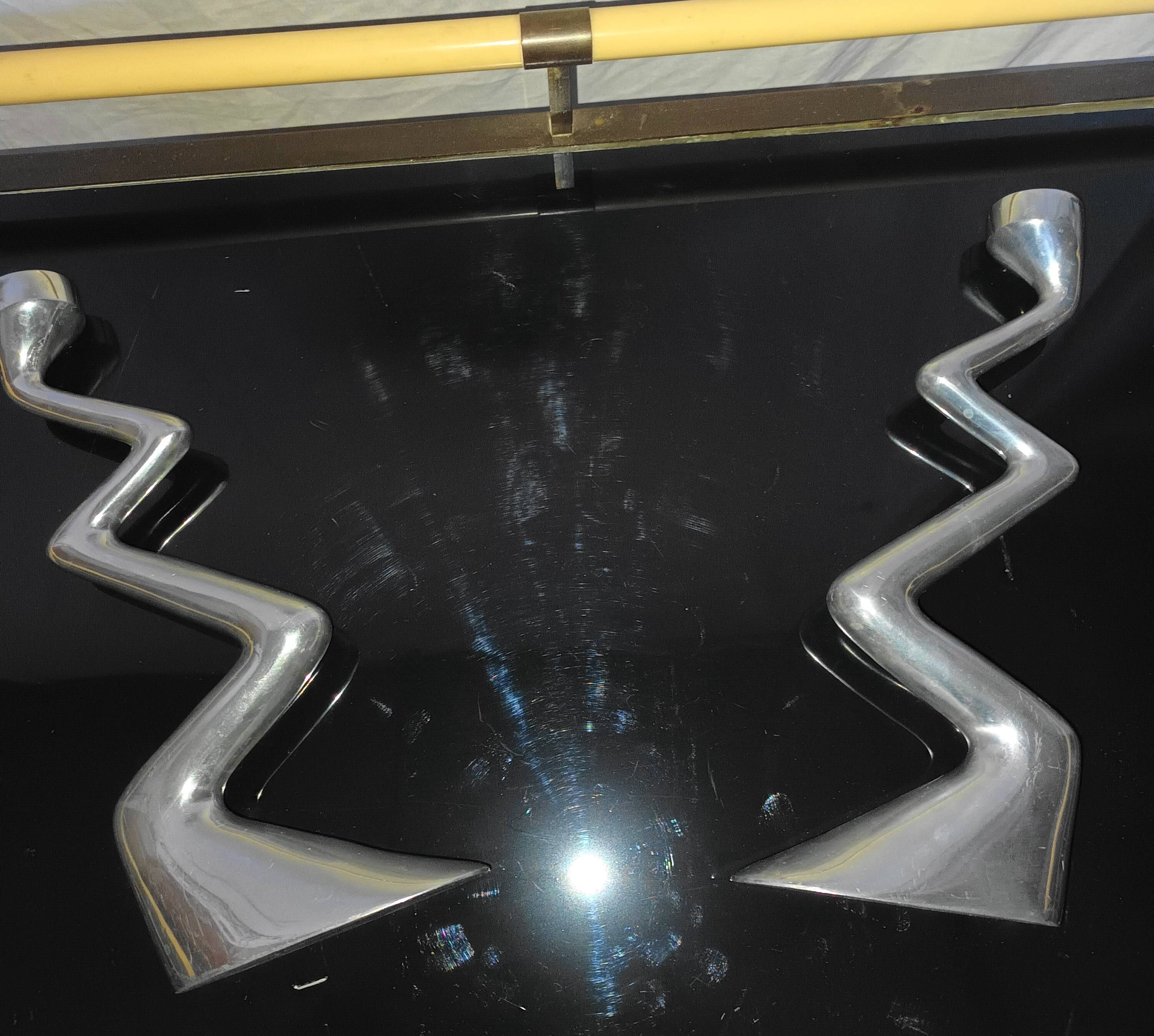 Pair of Zig Zag candlesticks by Matthew Hilton from the 80s