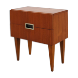 Vintage Nightstand in teak veneer with 2 drawers, Belgium 1950s
