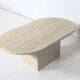 Medium Oval Travertine Coffee Table