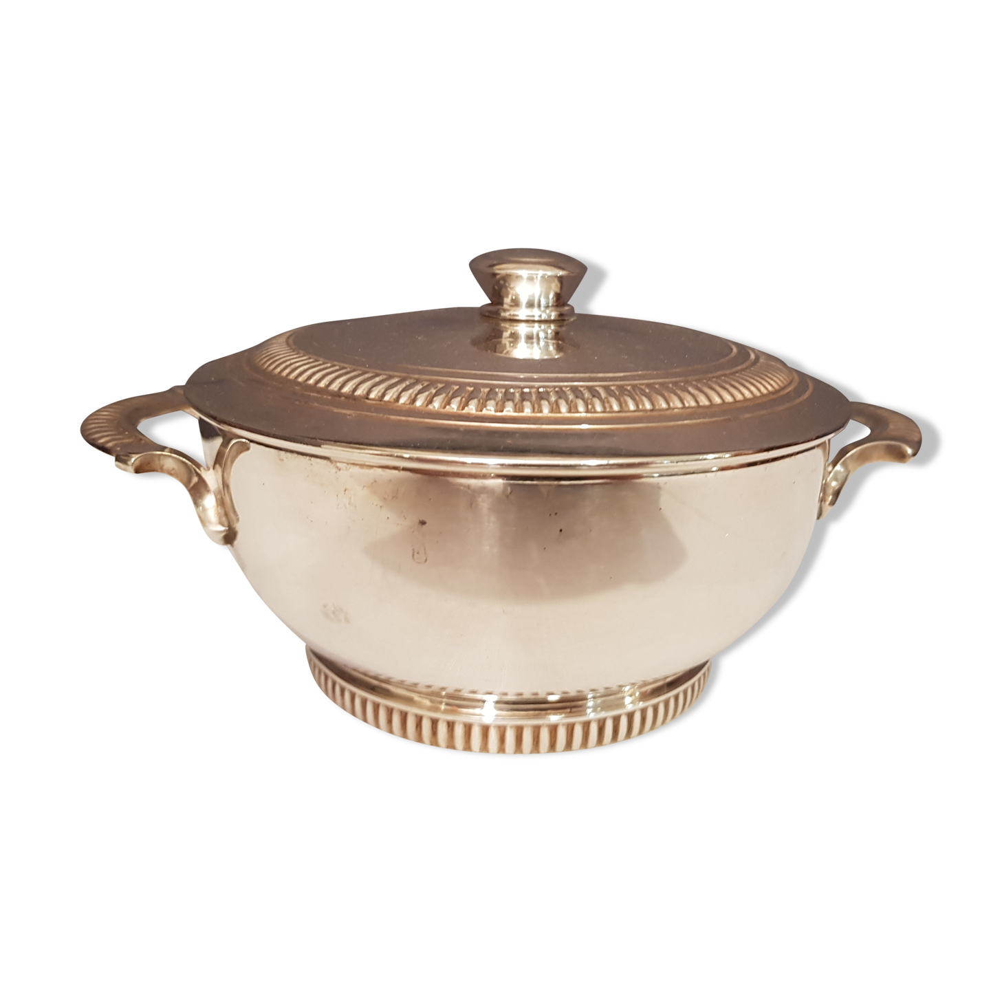 Silver metal compote