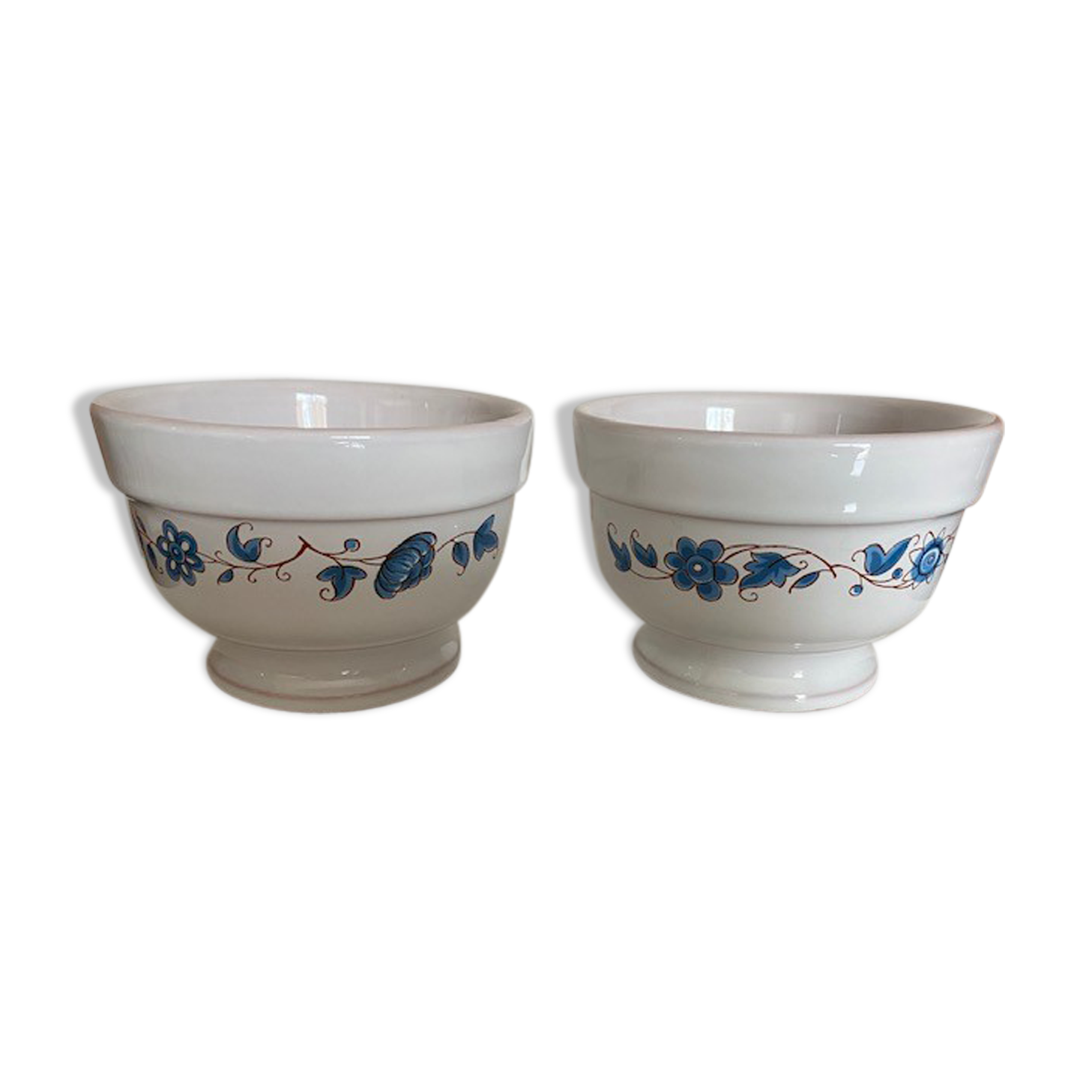 Lot of 2 bowls Ceramic decoration decor Moustiers G. F.