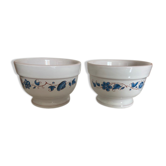 Lot of 2 bowls Ceramic decoration decor Moustiers G. F.