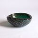 Gold flecked green bullicante and filigrana bowl, Murano 1950.