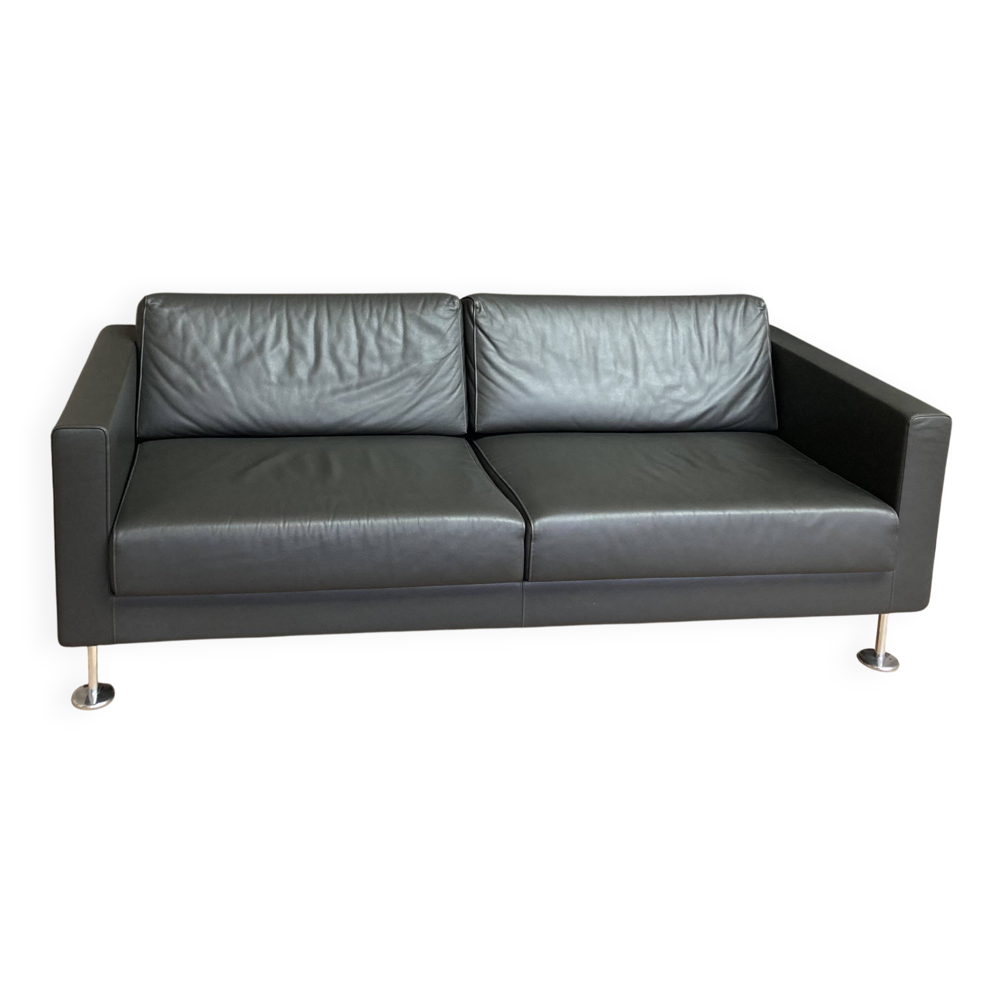 VITRA Park Sofa – Jasper Morrison – premium grey leather canapé