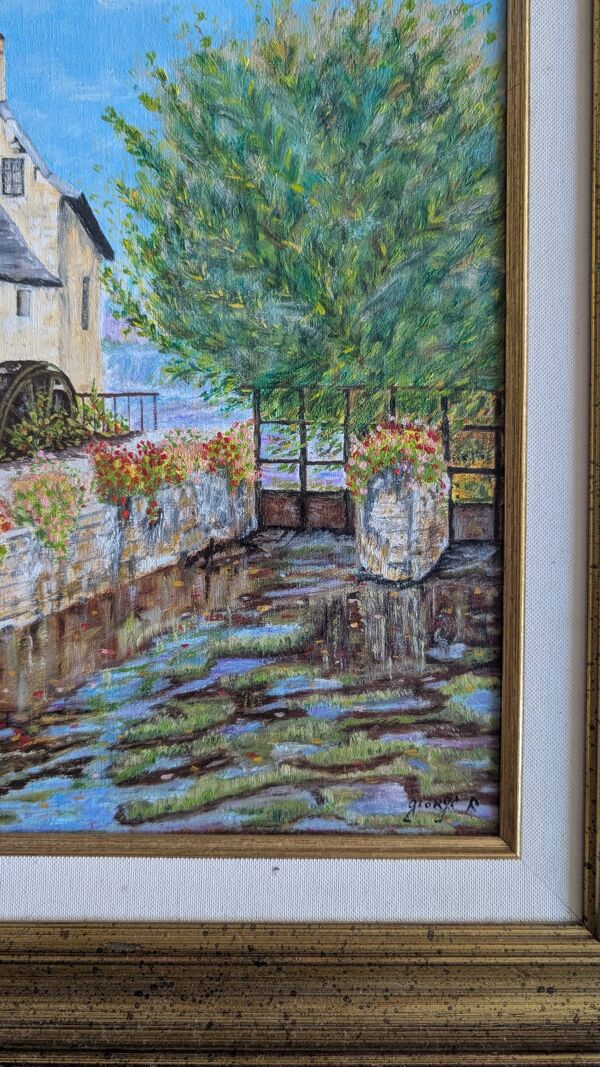 Peinture à l’huile – Scène de village