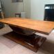 Coffee table in elm magnifying glass tray and footing
