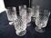 6 water glasses or large crystal wine glasses with a crosshatch design.