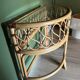 Vintage bamboo rattan half-moon console