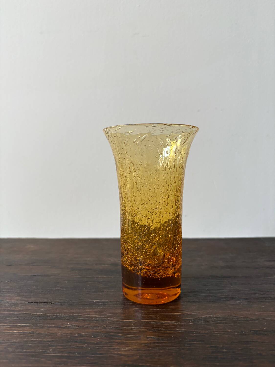 Orange bubble glass vase from the 60s