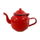 Red enamelled teapot 1 liter from the 70s