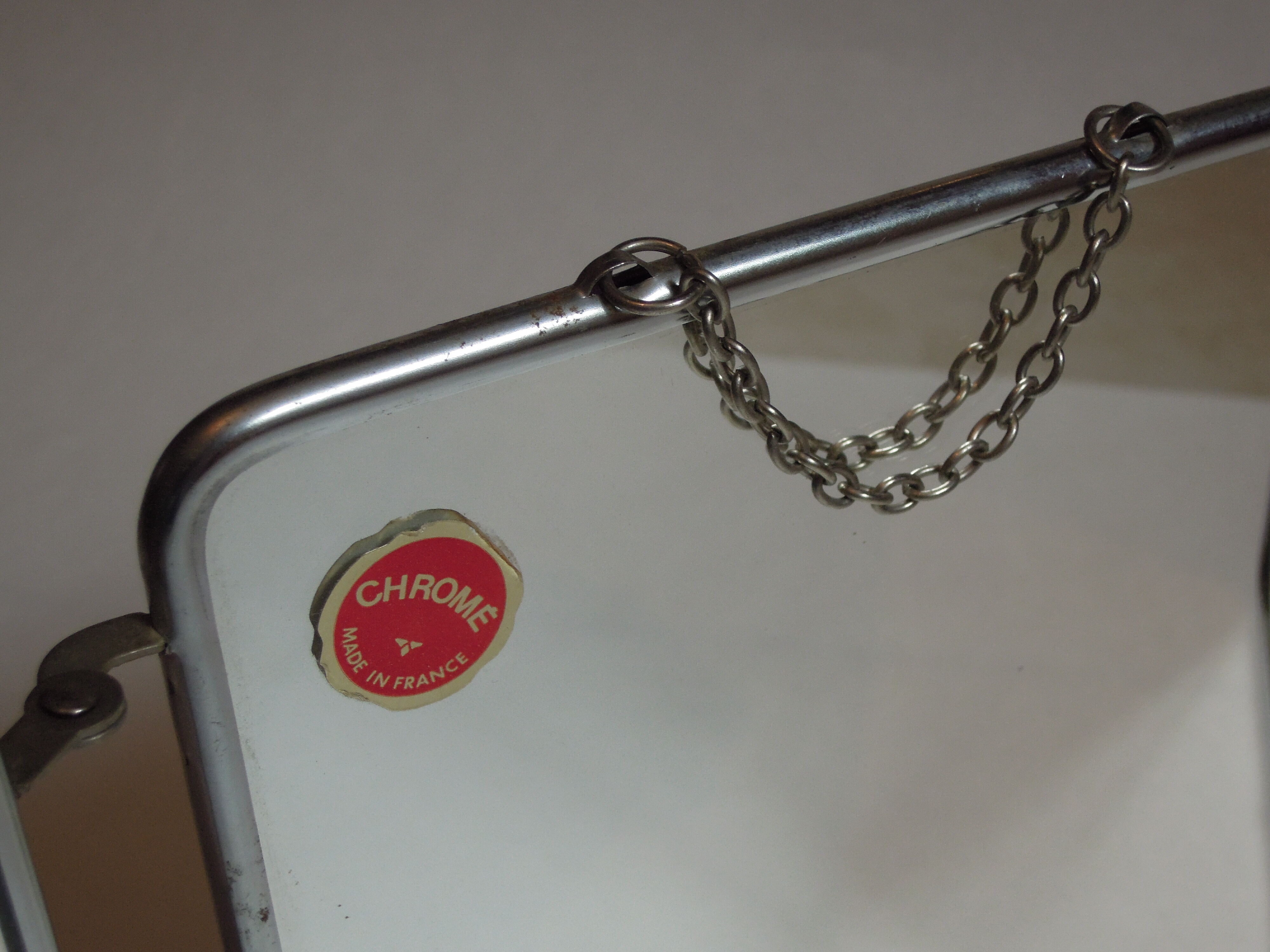 Mirror barber triptych 24 x 17 cm red back