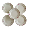 Five Ceranord St Amand “Roseline” dessert plates
