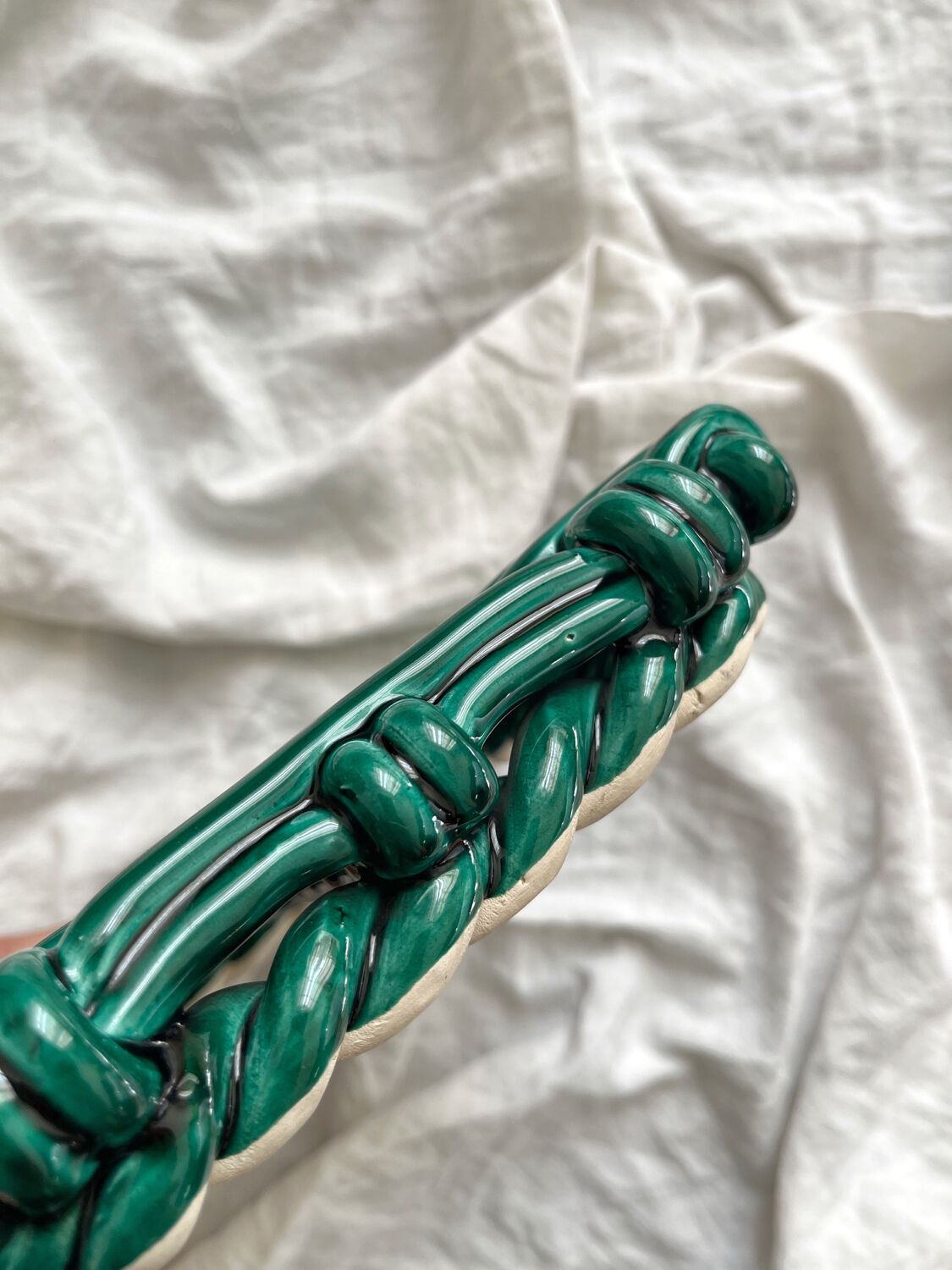 Vintage Vallauris woven ceramic trivet