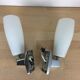 Pair of inda adjustable wall lamps, chrome and white opaline 70's