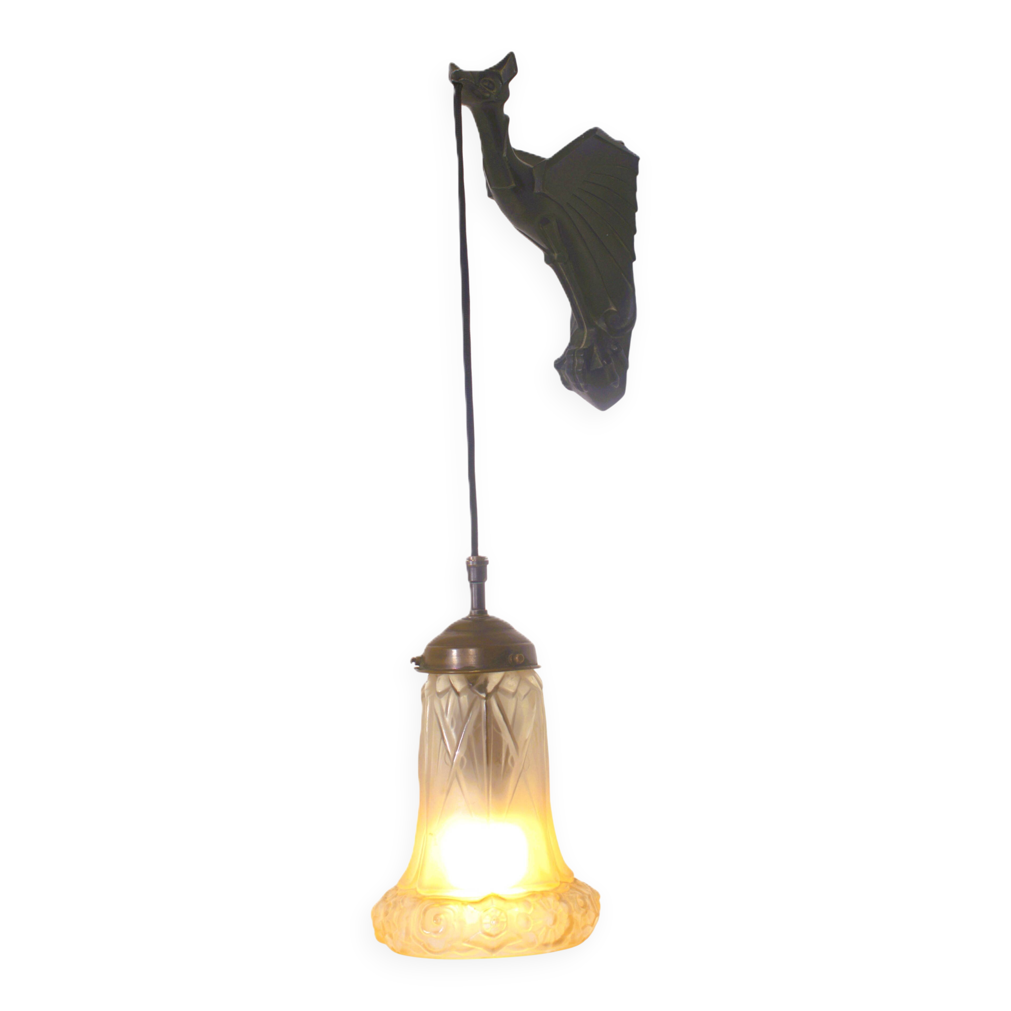 Art Deco wall lamp by Max Le Verrier, France, 1920