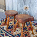 Pair of brutalist stools
