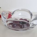 Daum Coppelia series bowl / pocket emptier, crystal and pink glass paste