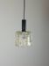 Vintage frosted glass pendant light, mid-century, 1970s.