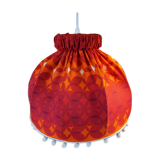 Vintage lampshade pendant lamp in orange and red fabric