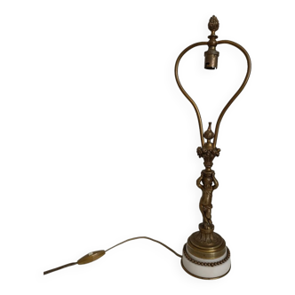 Ancien pied de lampe angelot en bronze